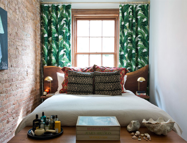 layered tropical patterns in the bedroom // robert mckinley shot by nicole franzen