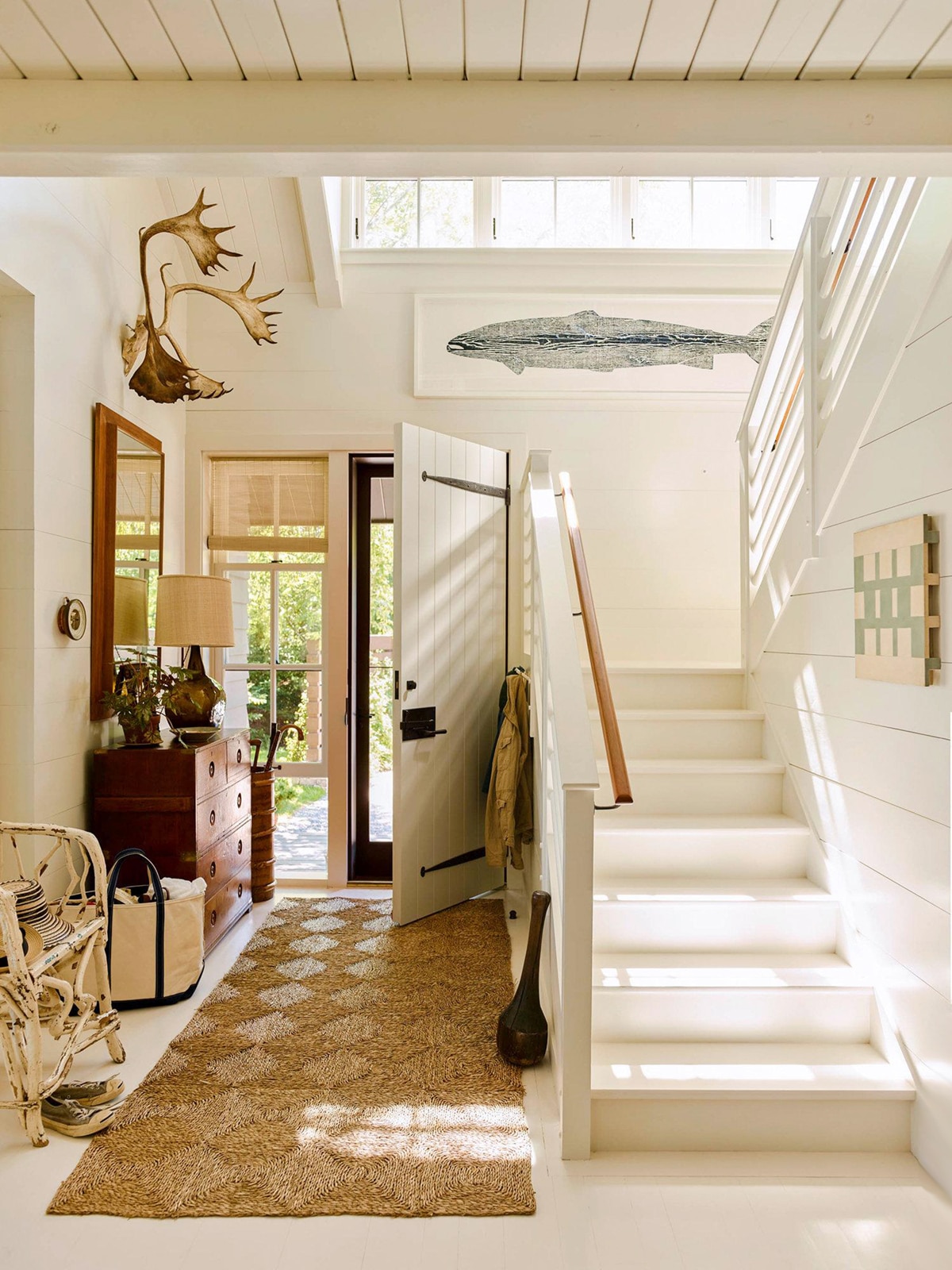 cozy entryway for a seaside cottage in maine | house tour on coco kelley
