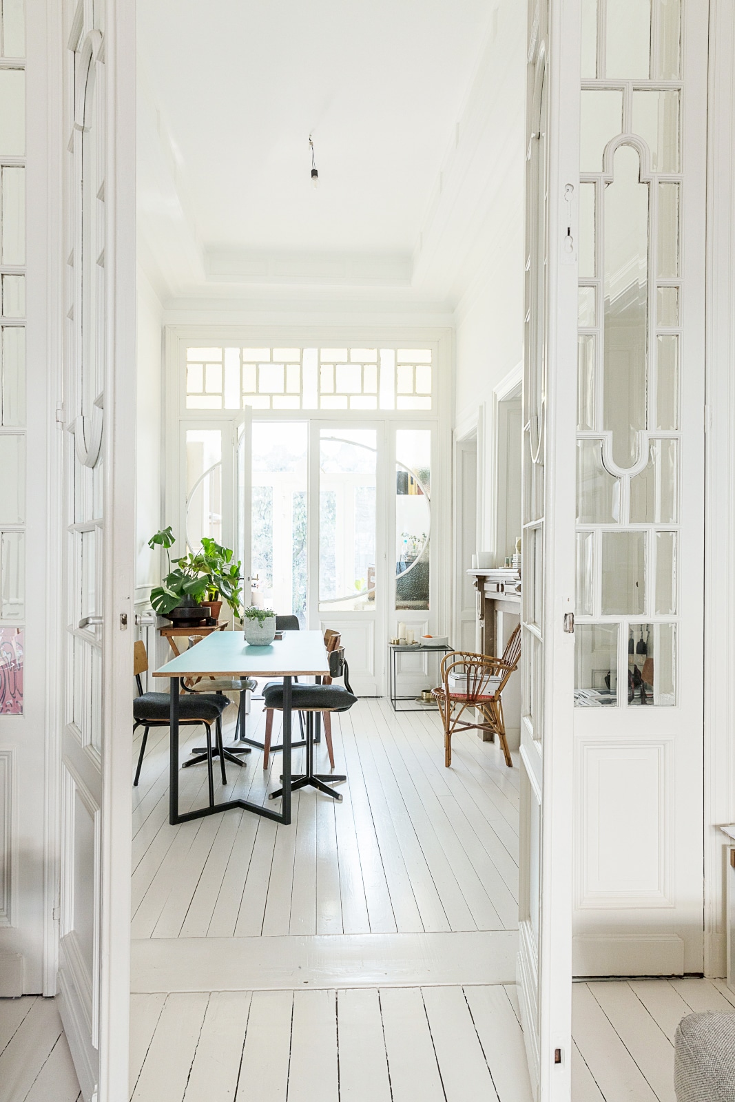 nouveau bohemian apartment in white | house tour on coco kelley