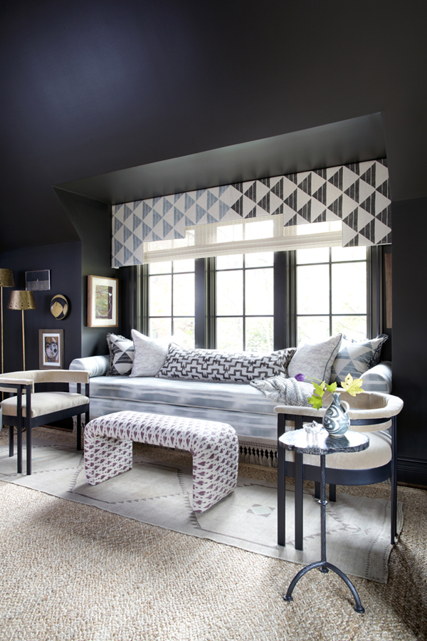 layered patterns in a new traditional living room setting by cloth & kind | via coco+kelley