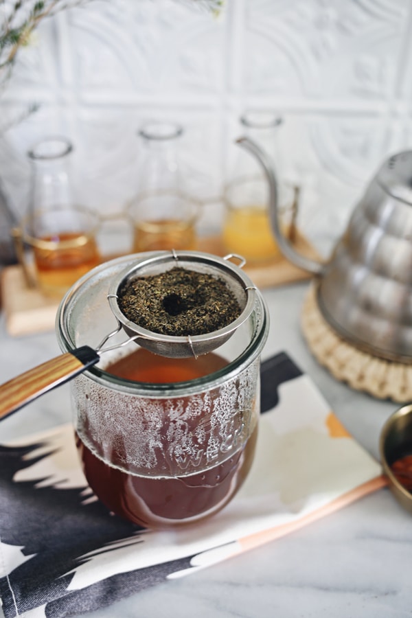 Bourbon Green Tea Punch Prep | Kristin Guy | Dine X Design