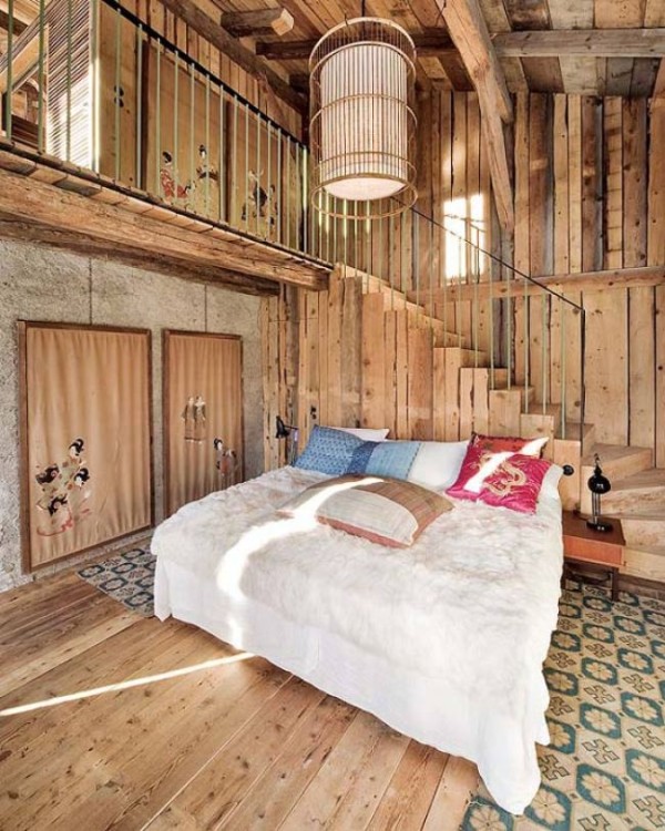 a french alps chalet decorated in boho style // via coco+kelley