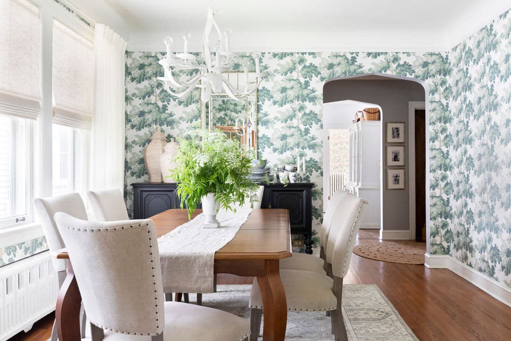 centered by design dining room wallpaper makeover with raphael sandberg wallpaper