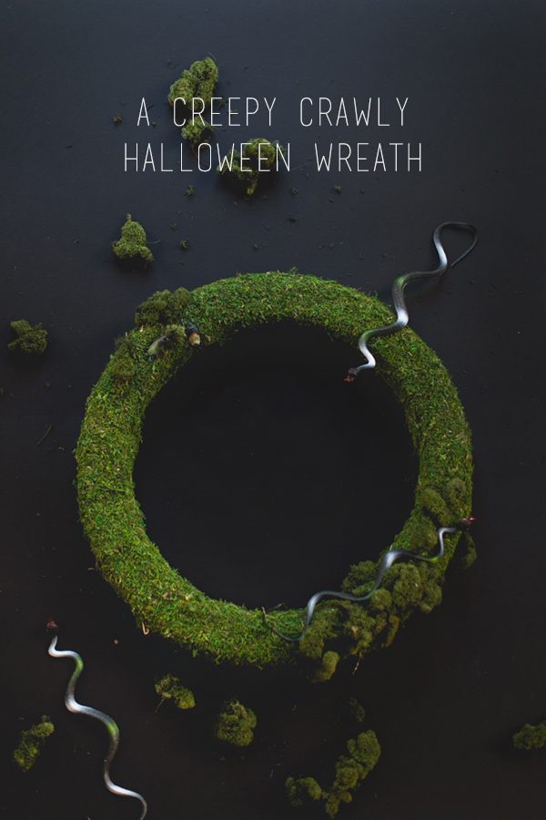 how to DIY a mossy wreath for halloween // coco kelley