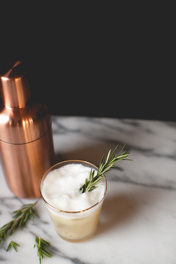 the pear spice flip - gin, rosemary, clove and pear // coco kelley