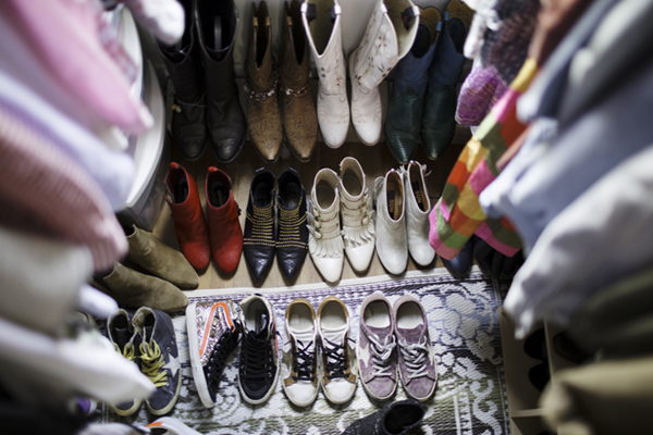 the shoe closet | tiffany wendel house tour via coco+kelley