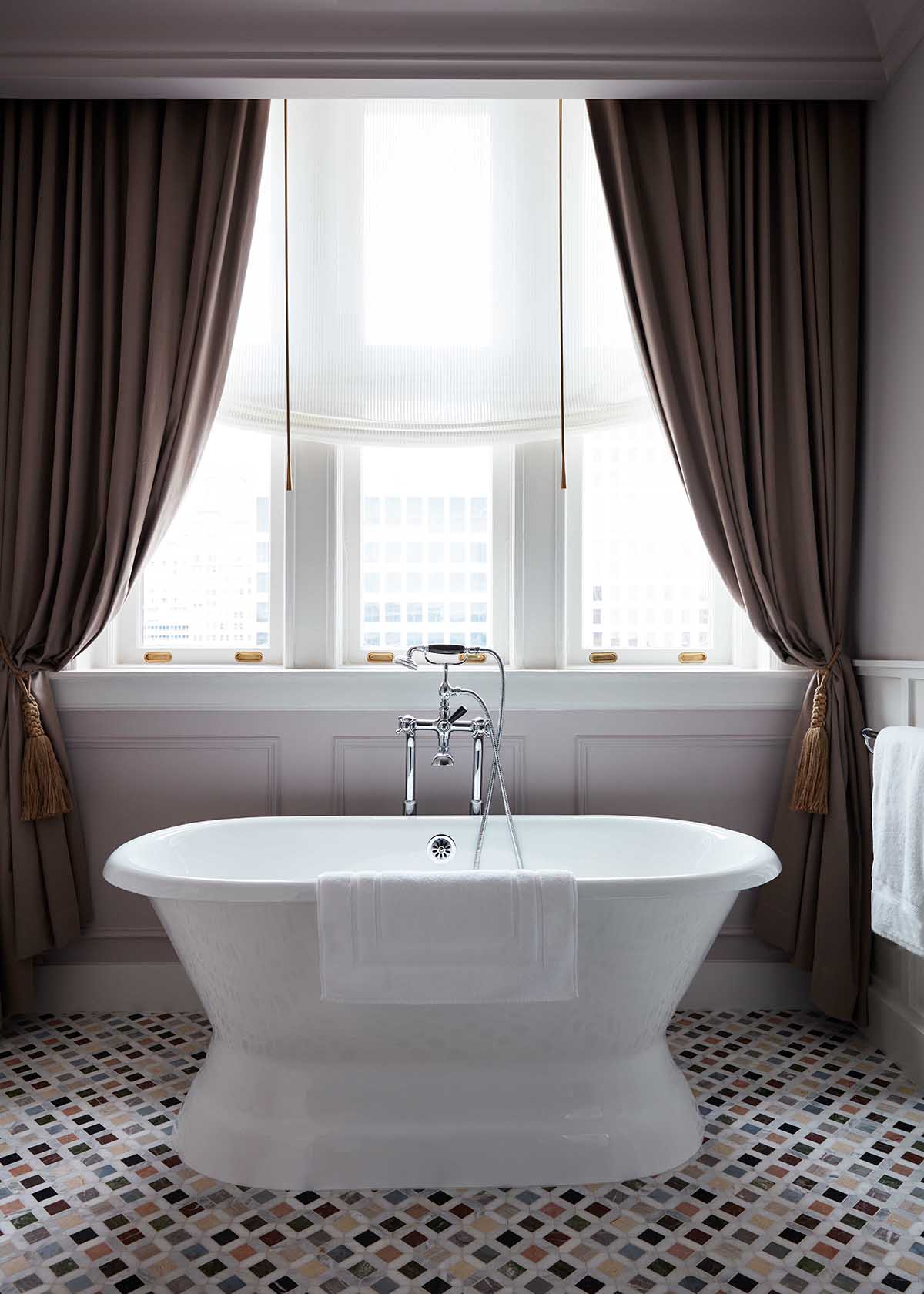 luxury standalone bath with view | maison de la luz