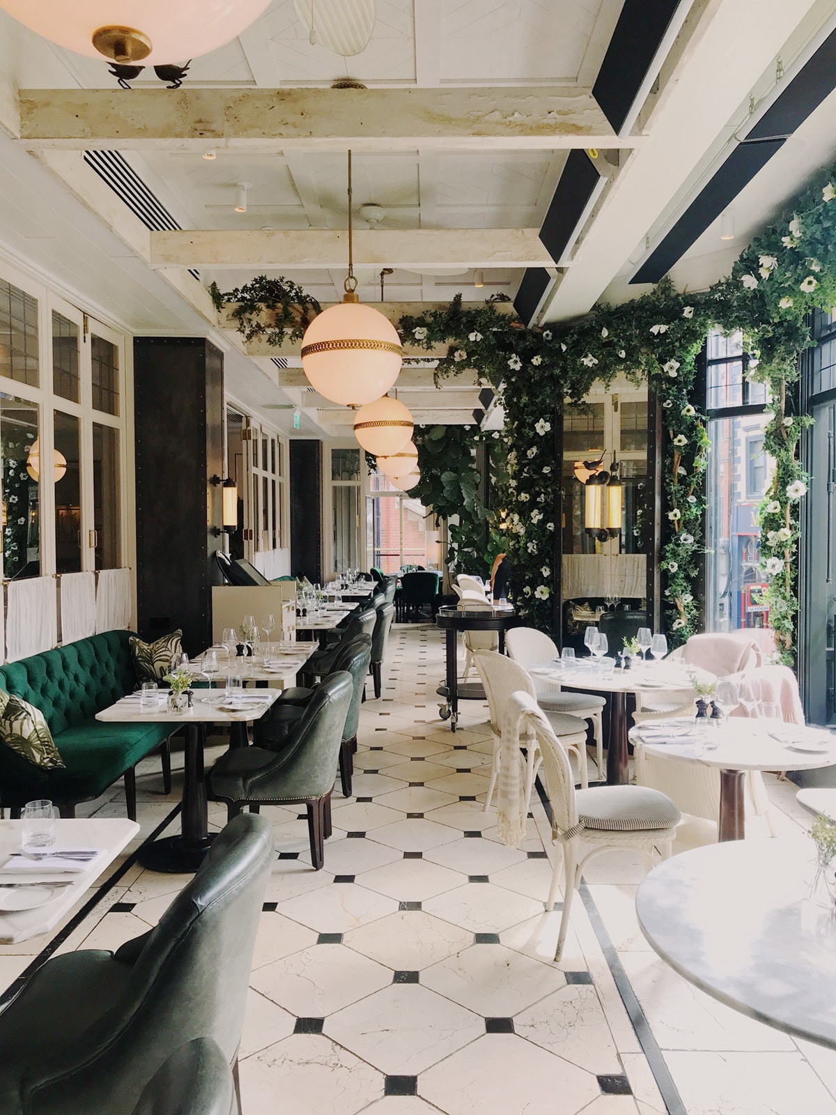 the gorgeous floral-lined windows at wilde restaurant | dublin city guide on coco kelley