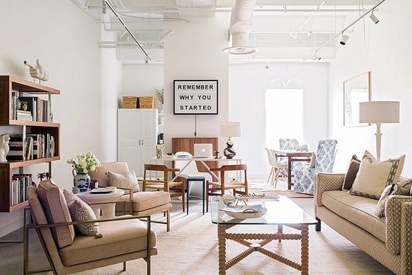 a classic office space by waiting on martha in neutrals