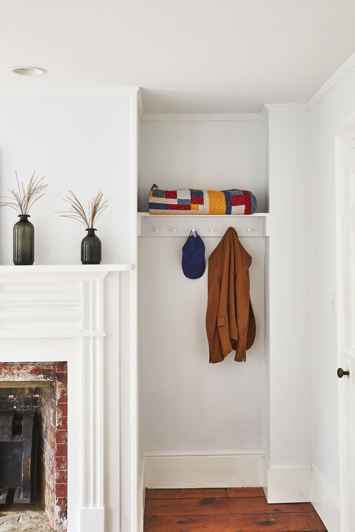 a corner for hanging and storage | modern shaker house tour designed by cs valentin on coco kelley