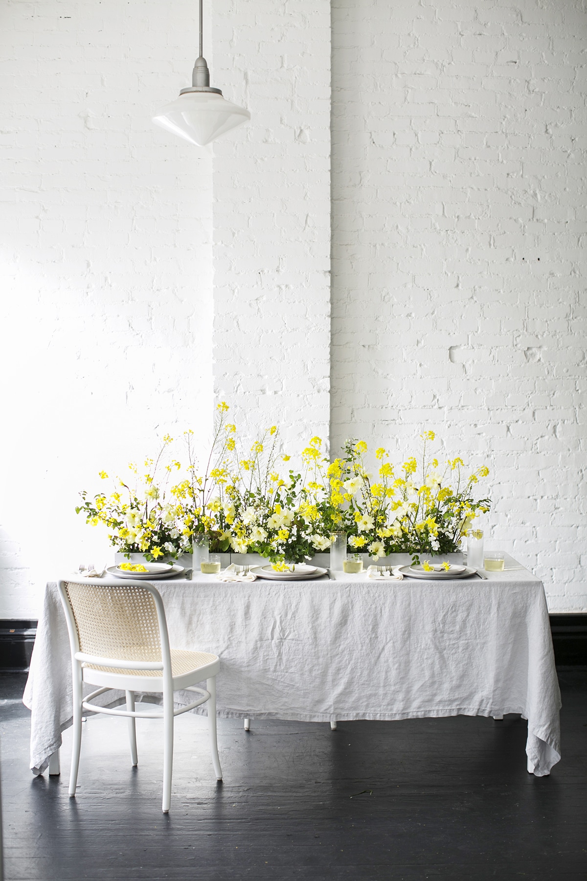 a foraged and farmed spring easter tabletop all in yellow coco kelley