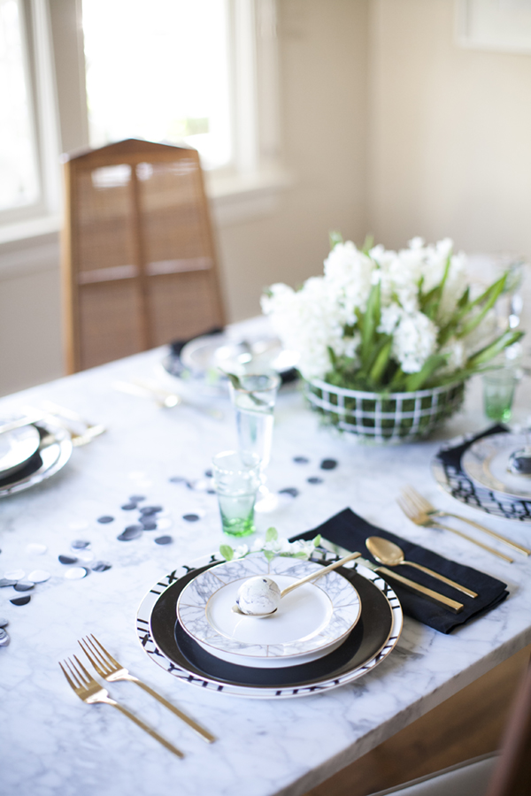 a fresh and modern easter tabletop setting from coco kelley