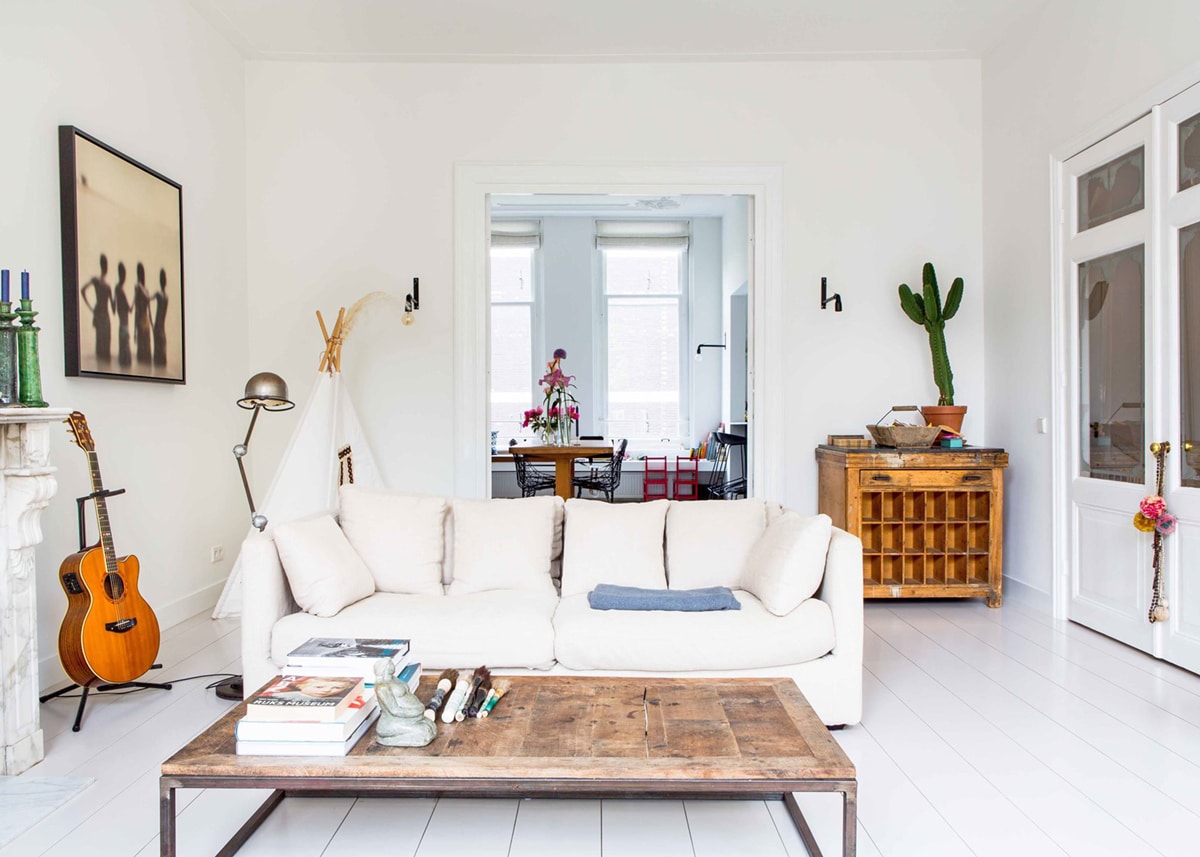 a fresh mix in this clean curated amsterdam home | house tour on coco kelley