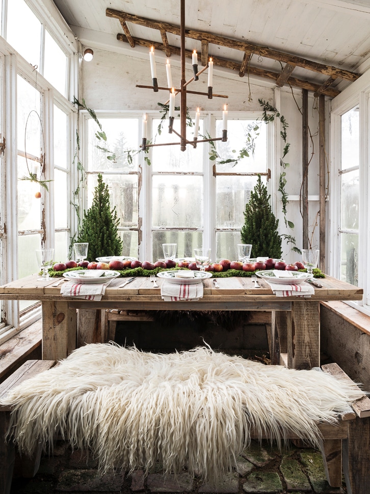 a scandinavian christmas dinner in the greenhouse | coco kelley