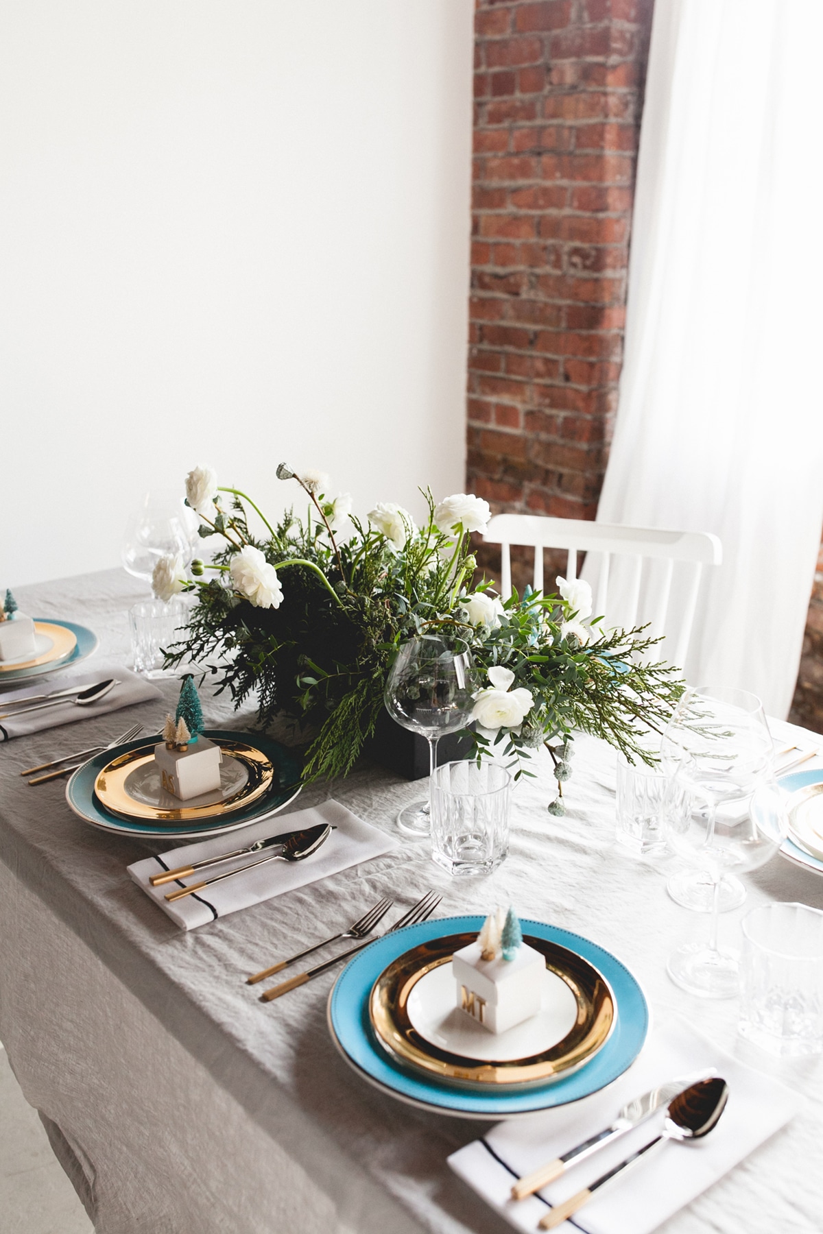a tiffany blue winter holiday tabletop | designed by coco kelley
