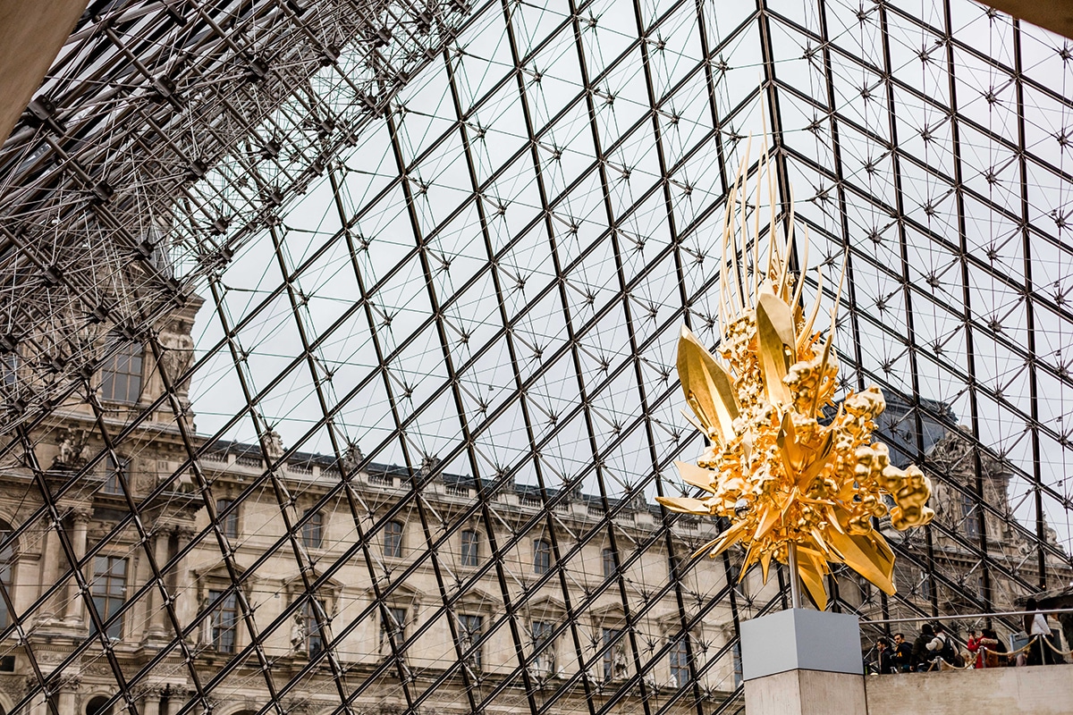 inside the glass pyramid at the louvre | winter holiday in paris