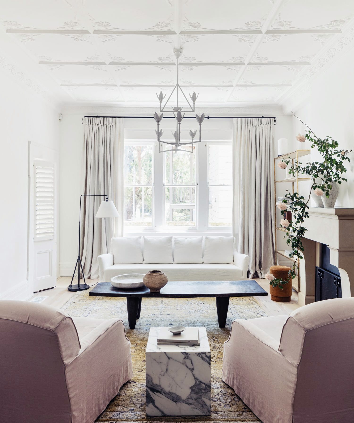 a perfectly refined living room | classic house tour on coco kelley