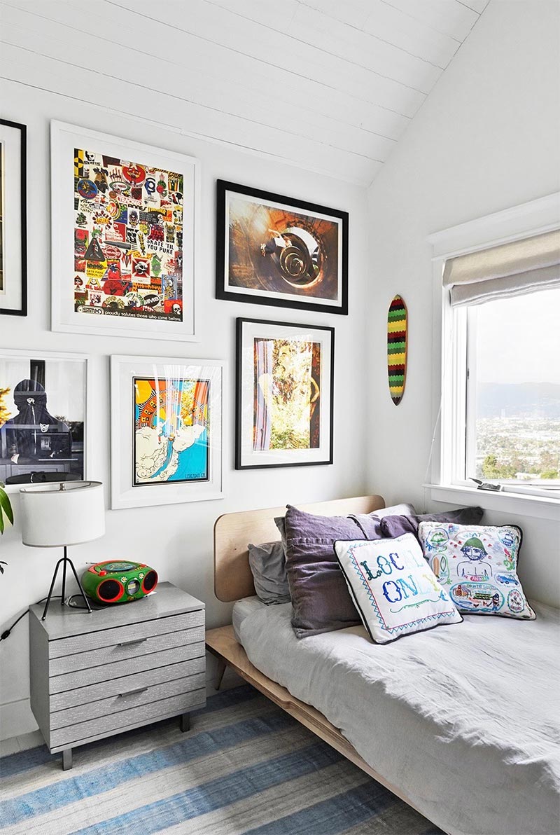 art wall and fresh modern design in a boy's bedroom | modern organic style california house tour