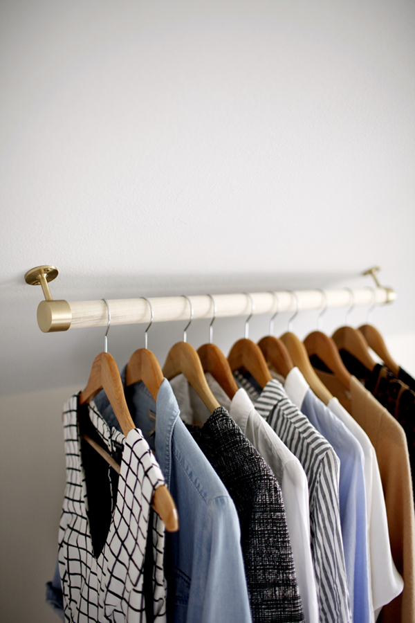 see how to create this hanging rod in your own dressing room! | design by coco+kelley