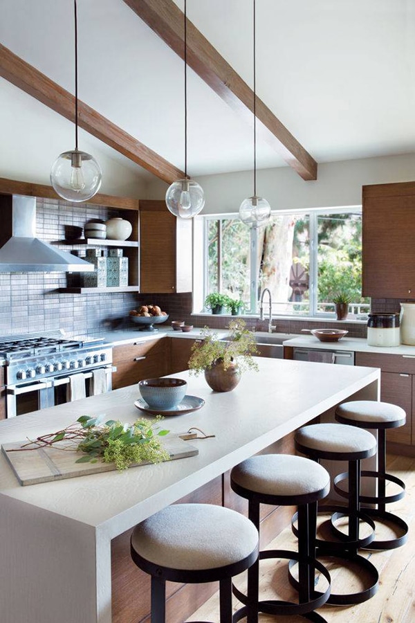 a modern rustic kitchen with natural elements | via coco kelley