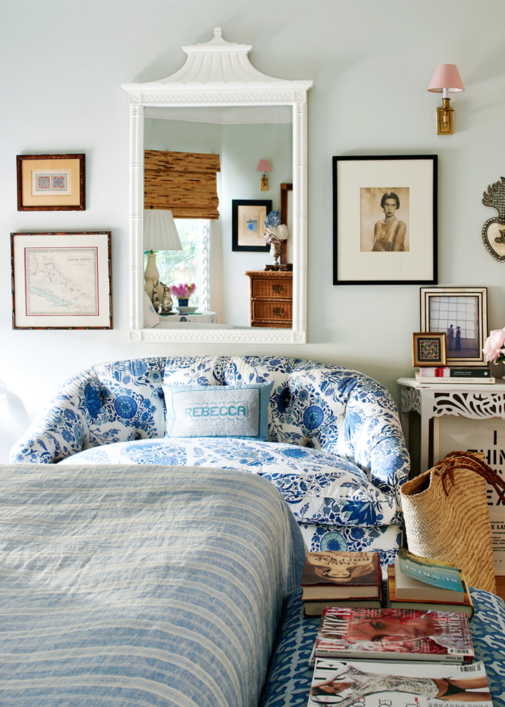 beach bohemian bedroom with classic style | house tour on coco kelley