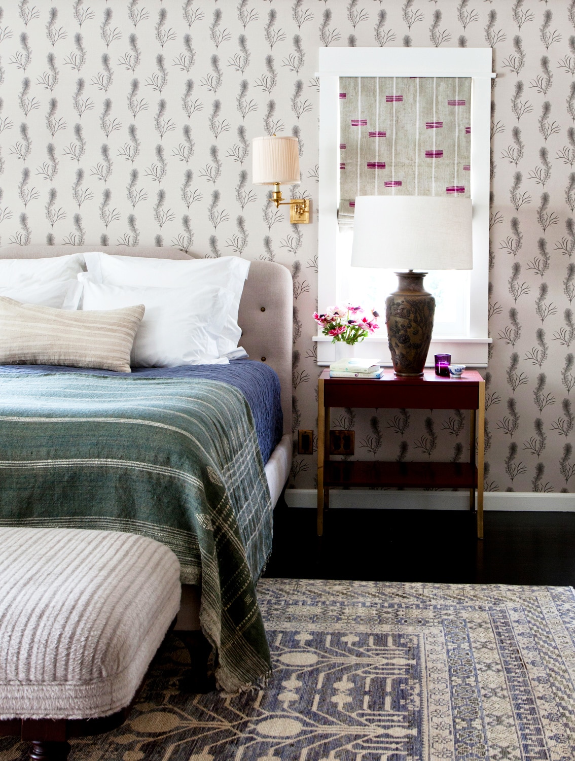 bedroom layers with perfect palette and pattern | house tour via coco kelley