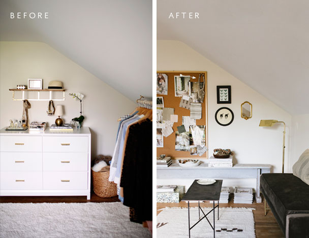 before and after - converting our attic closet into a home office | coco kelley