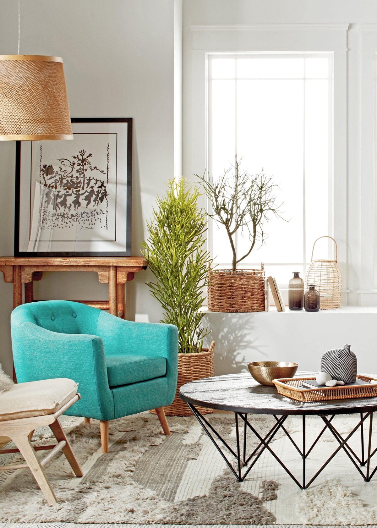 california vibes in our living room design for the Overstock design challenge | coco kelley