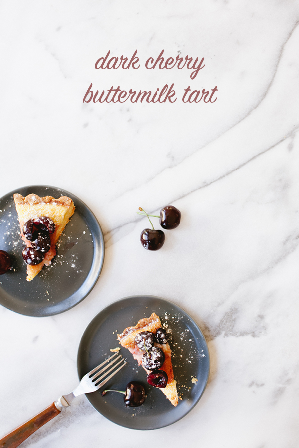 dark cherry buttermilk tart recipe | coco+kelley
