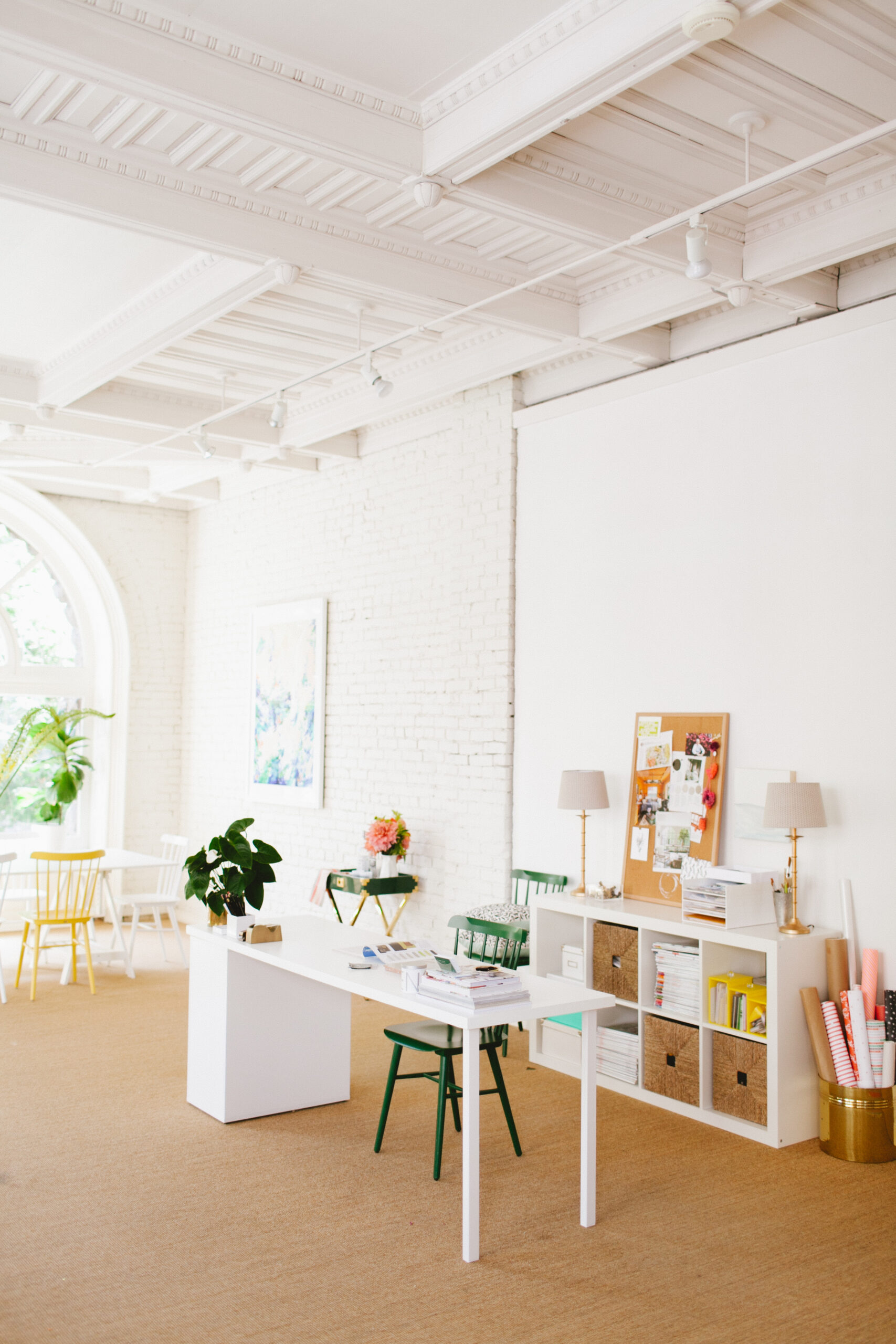 coco+kelley's all white office in seattle