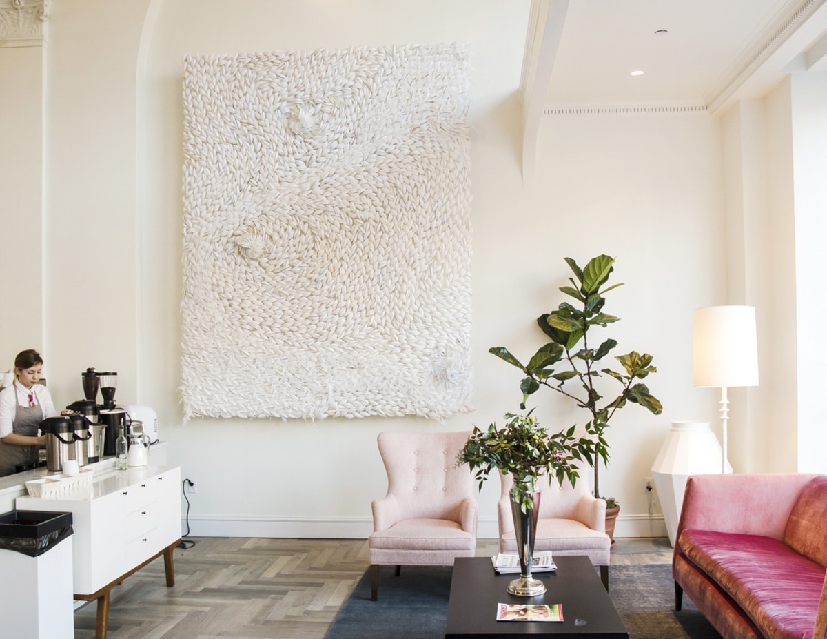 coffee and cocktails in the lobby of the Quirk Hotel | wanderlust design via coco kelley