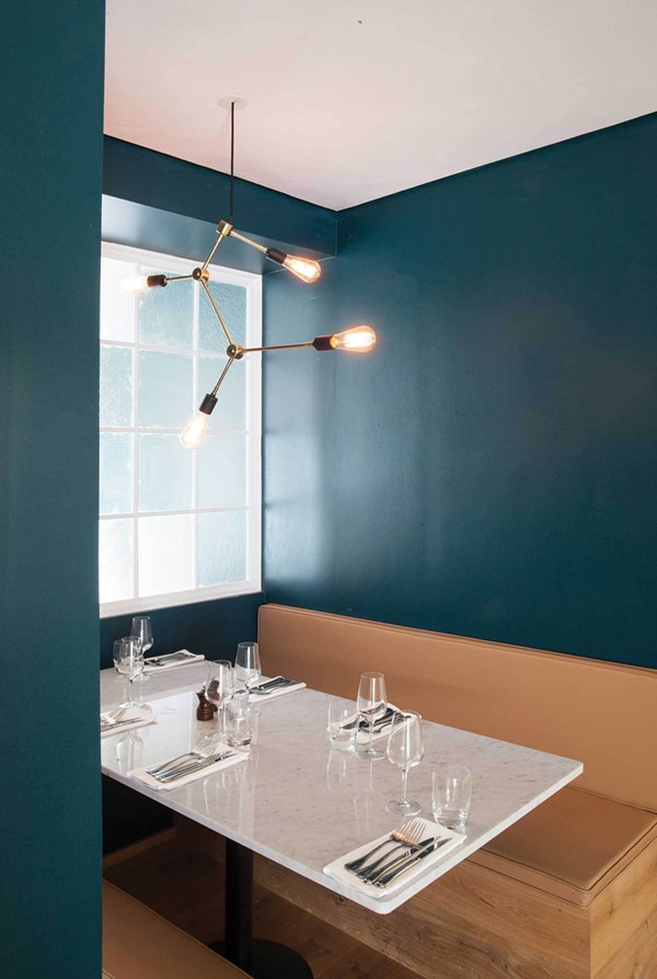 blue walls cofoco italy restaurant design in copenhagen | coco kelley