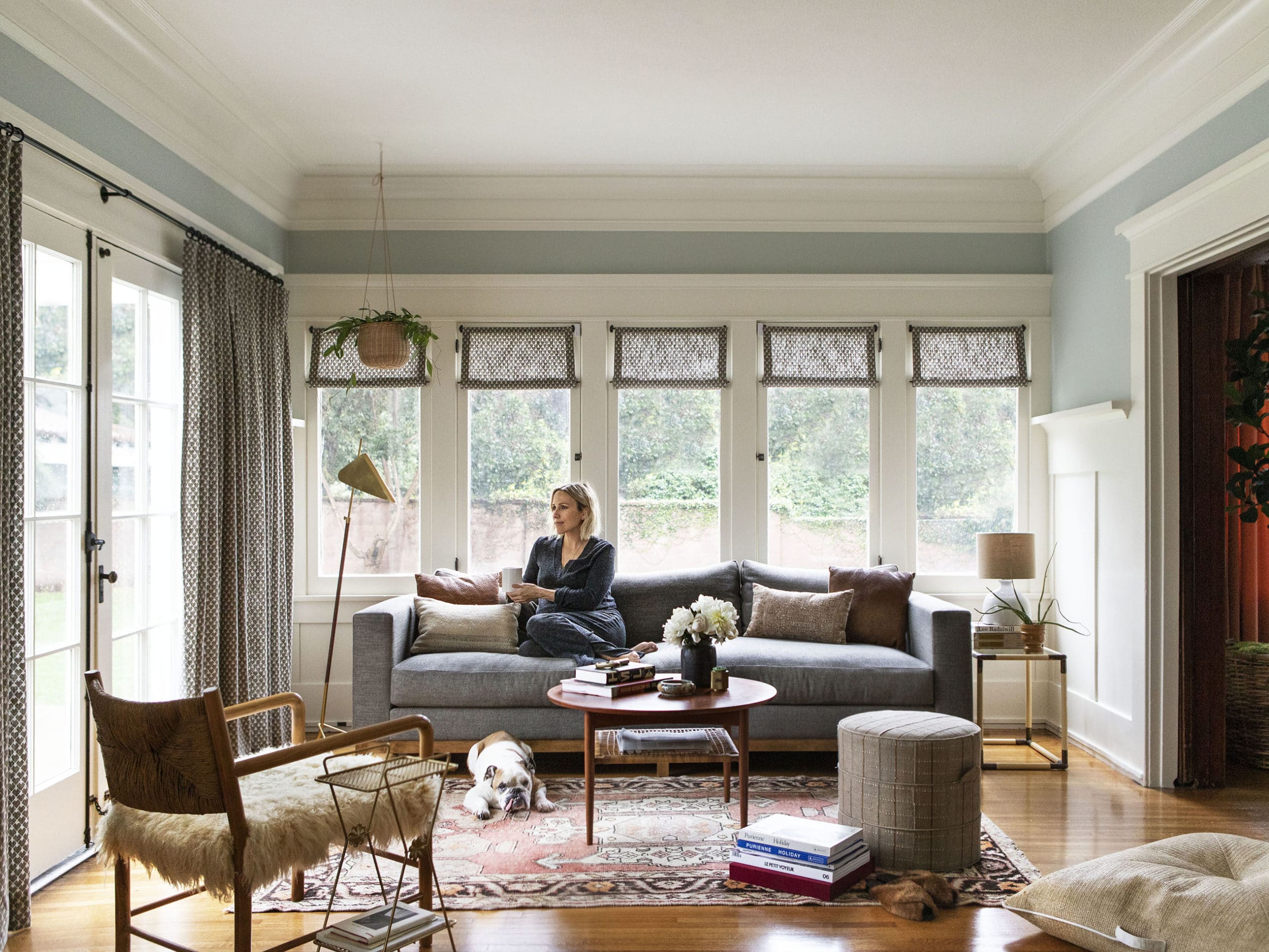 comfy living room with custom touches | modern historic craftsman house tour jacey duprie