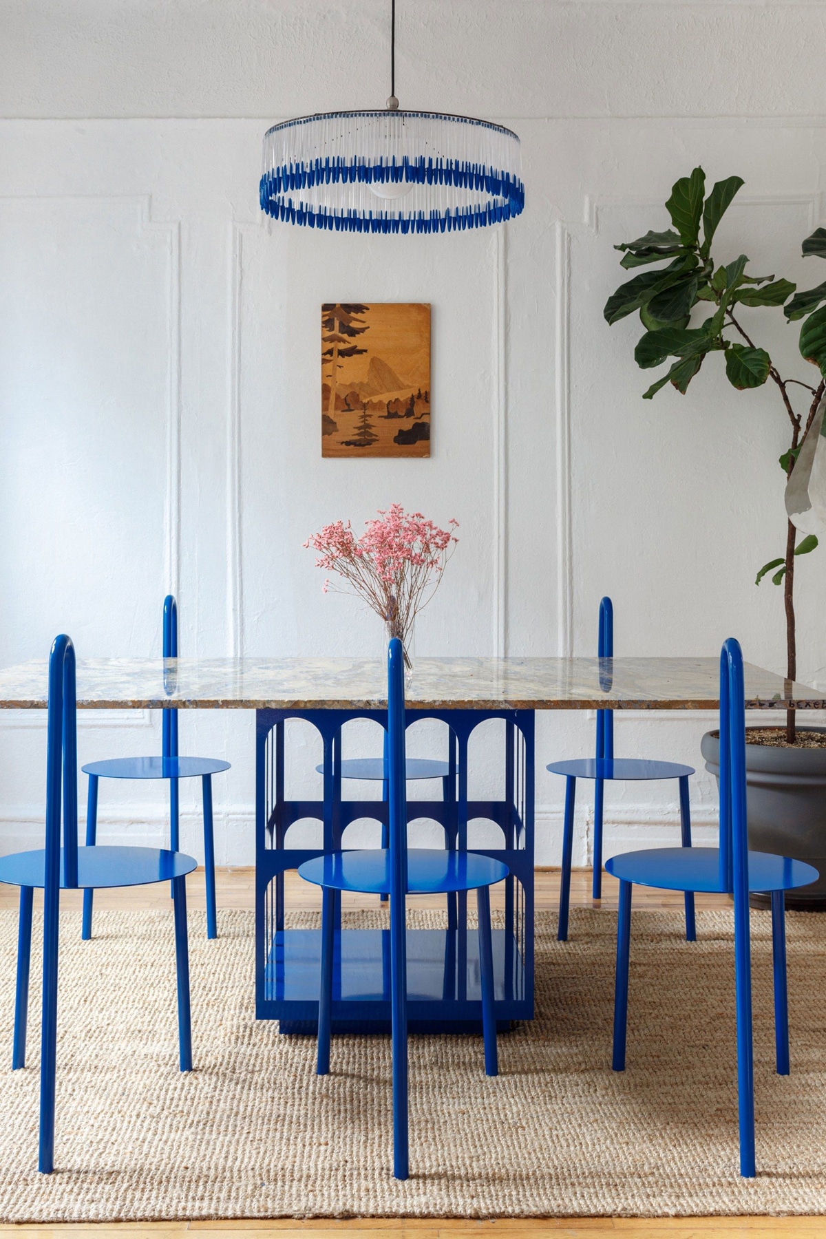 crosby studios majorelle blue furniture dining room