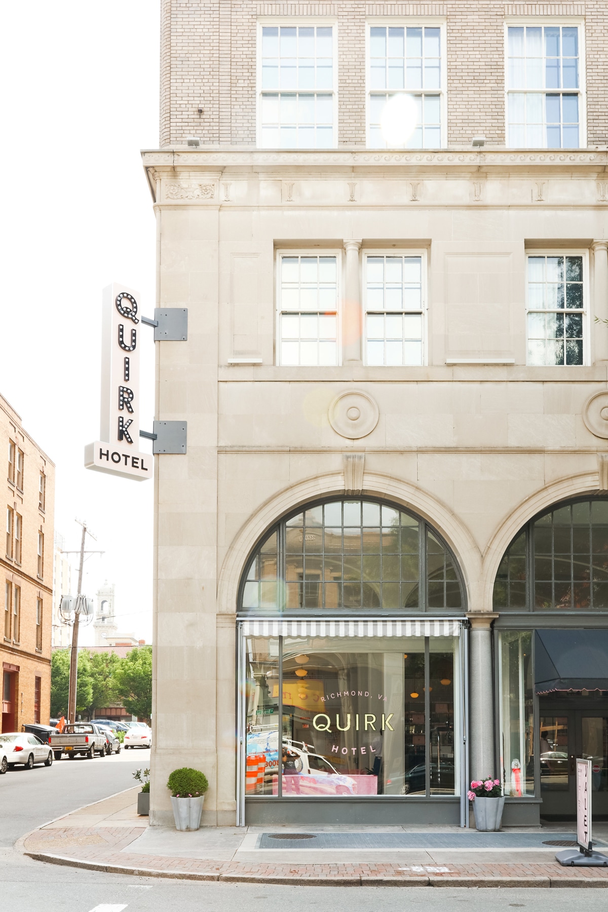 exterior of the quirk hotel in richmond | design tour on coco kelley