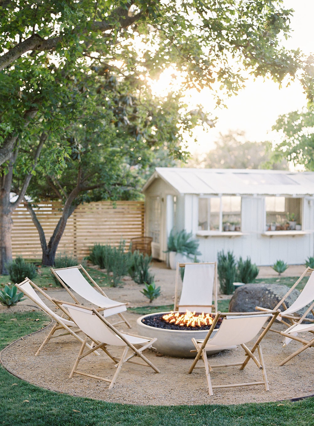 fire pit and lounge chairs at bodega los alamos | coco kelley