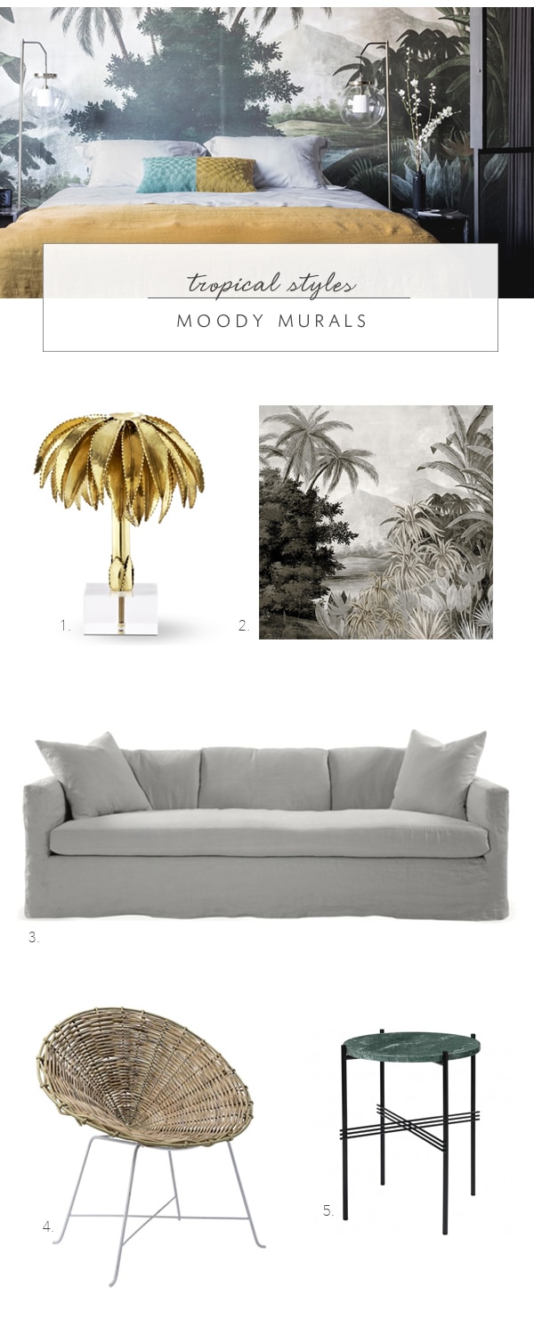 get the look of these elevated tropical styles for the home - moody murals - coco kelley