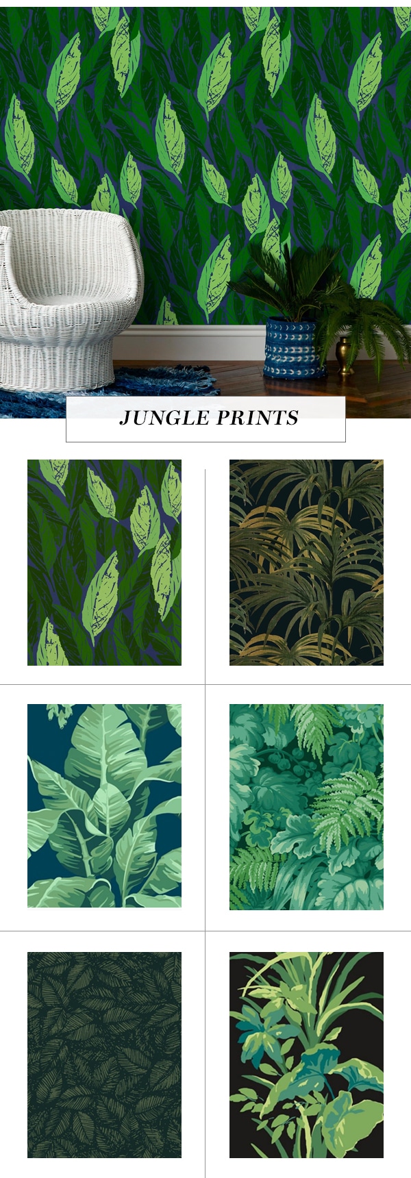 leaf print wallpaper roundup on coco kelley | jungle leaf prints