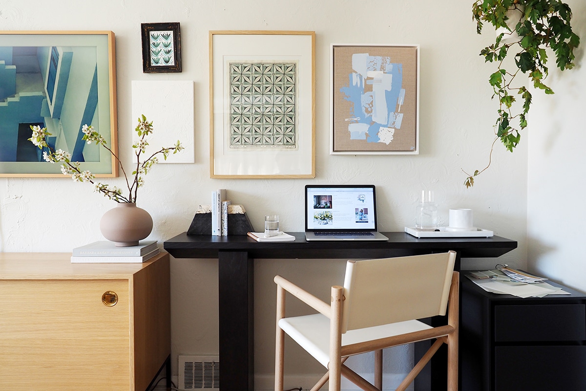 how to create a flexible work from home space with a console - coco kelley for crate and barrel