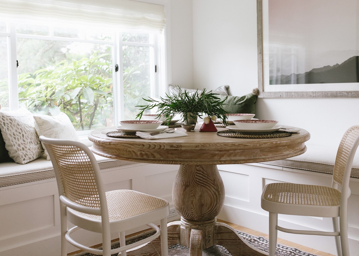 how we cozied up our breakfast nook for winter with some seasonal decor updates | coco kelley