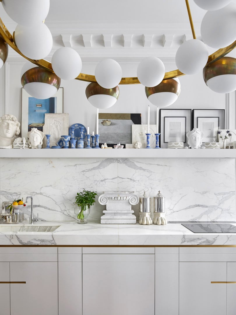 modern parisian marble kitchen with artistic flair | coco kelley