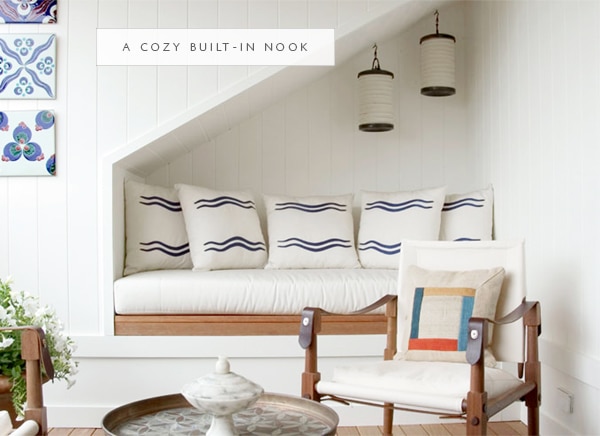 a cozy built-in nook under the stairs | coco+kelley - in the details
