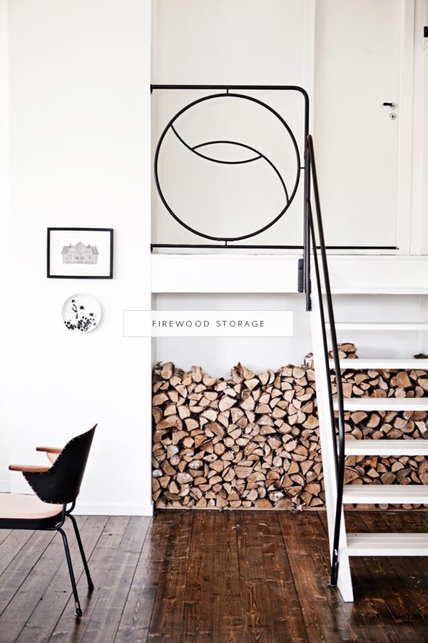 firewood storage under the stairs | coco+kelley - in the details