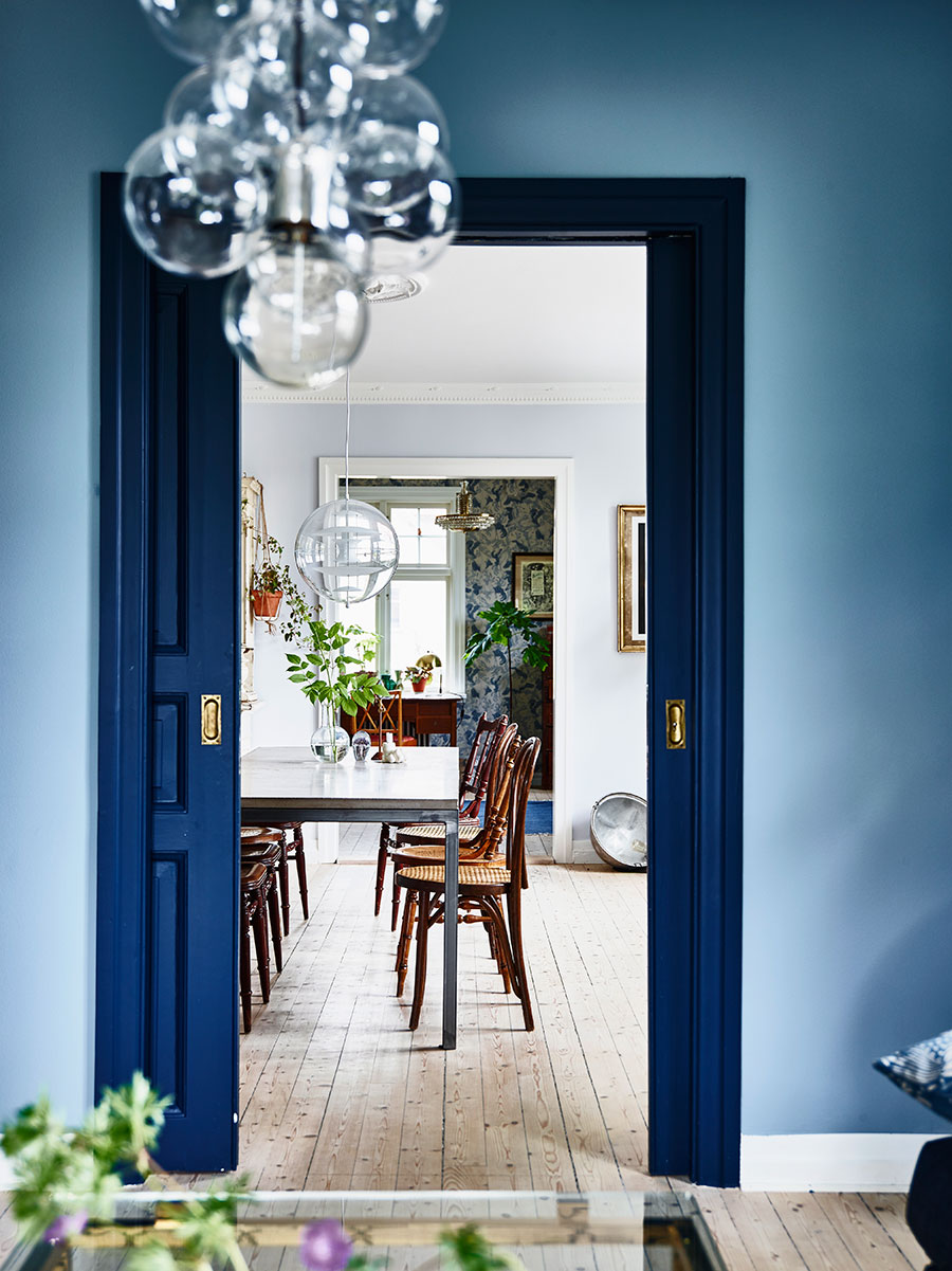 Kristin Lagerqvist's bold blue home in Sweden | house tour via coco kelley