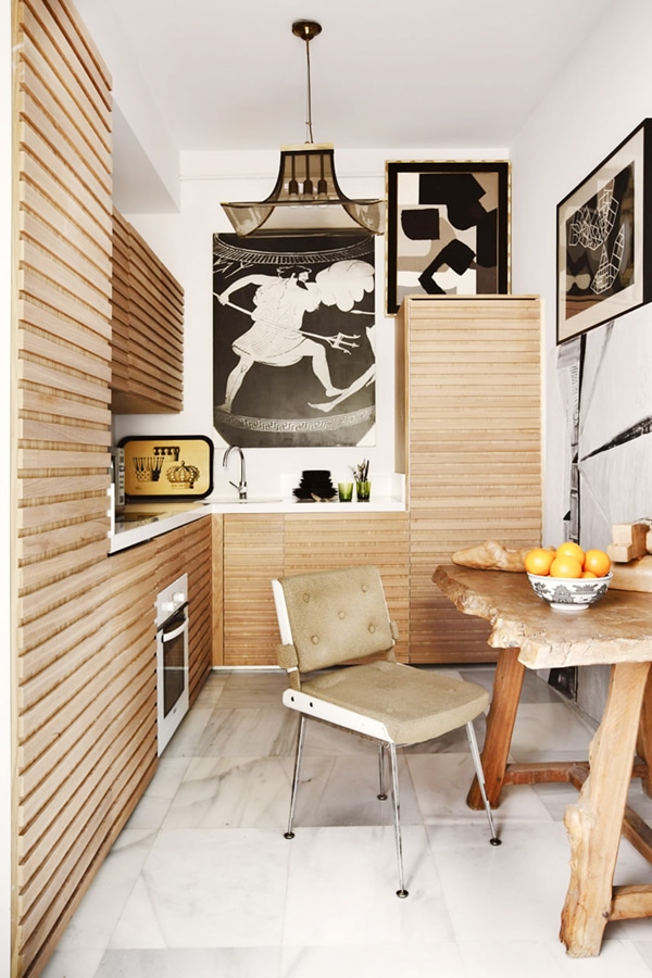 lorenzo castillo kitchen with paneled wood cabinets | via coco+kelley