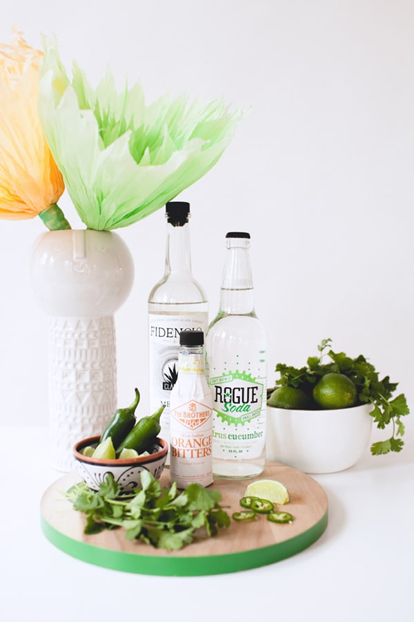 get our recipe for a killer margarita - smokey mezcal with spicy jalapeno, lime and cilantro is the perfect refreshing cocktail | recipe by coco kelley