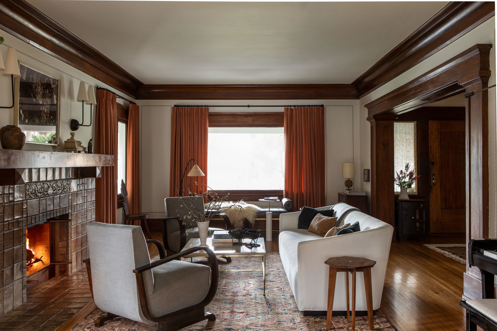 modern style in a craftsman formal living room | modern historic craftsman house tour jacey duprie