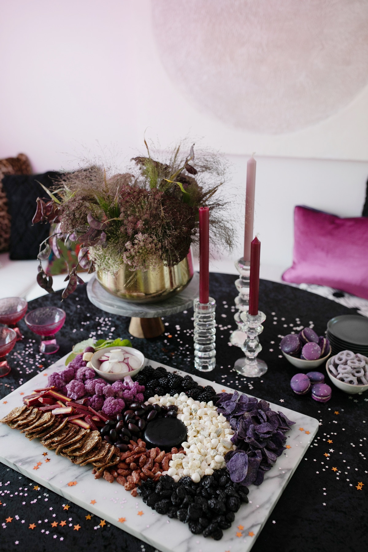 disco magic halloween party with moon cheese board | coco kelley