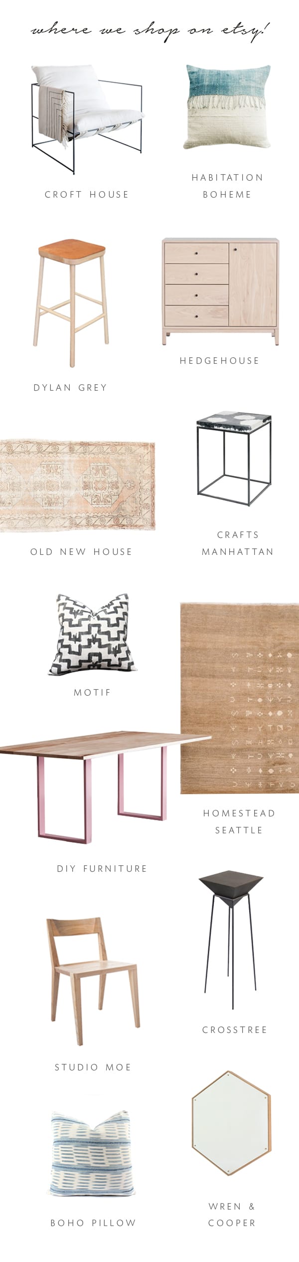 our top shops on etsy for interior design | coco kelley