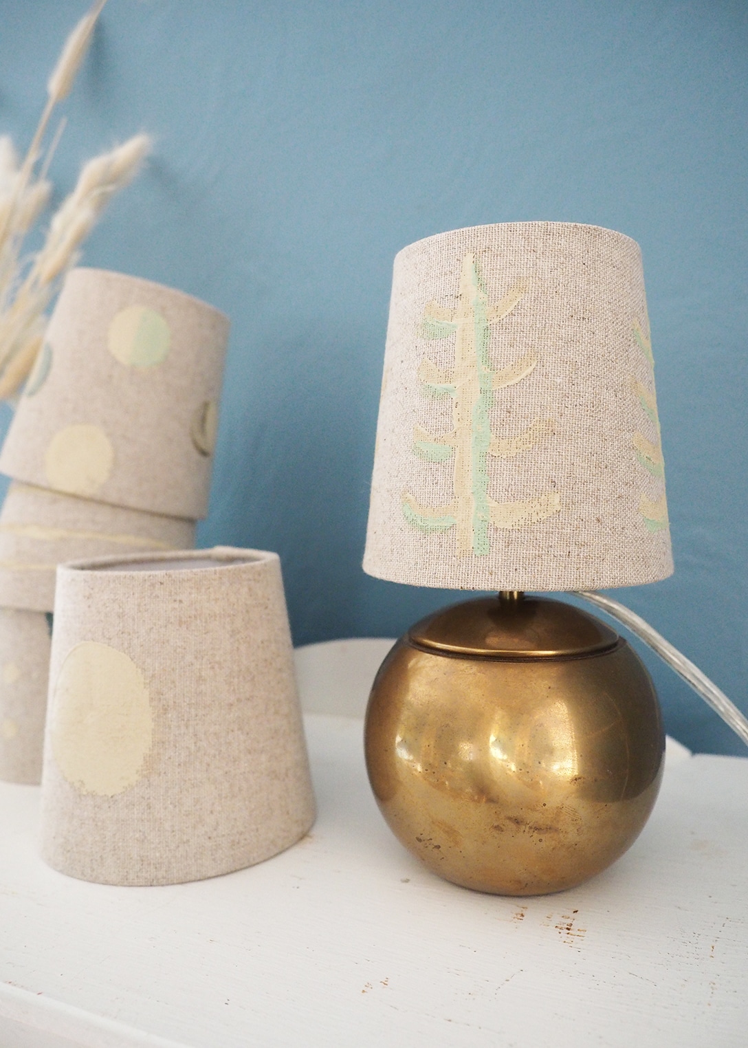 painted lampshade DIY on coco kelley